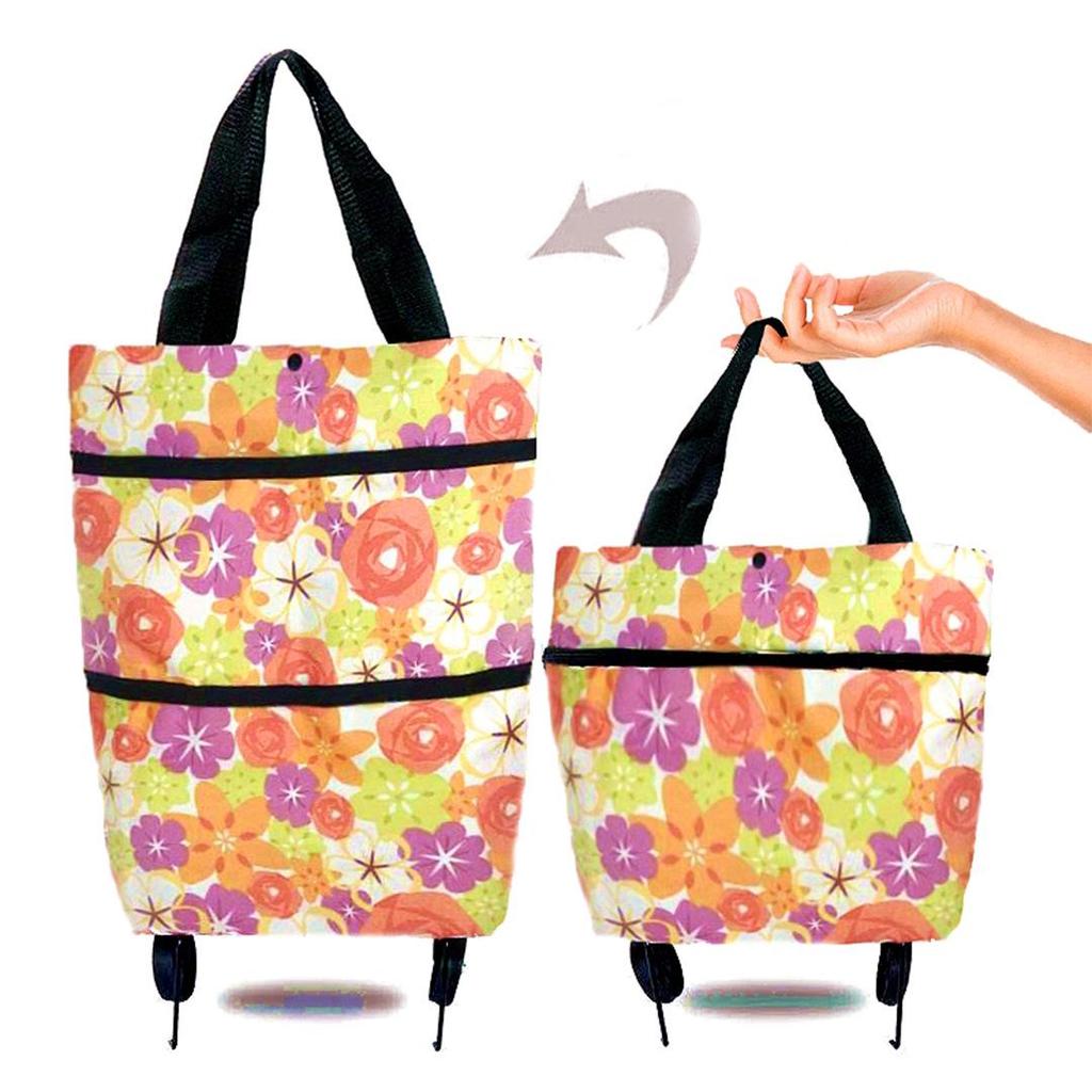 Foldable Wheeled Shopping Bag – Fashionable, Lightweight, & Customizable LOGO Option