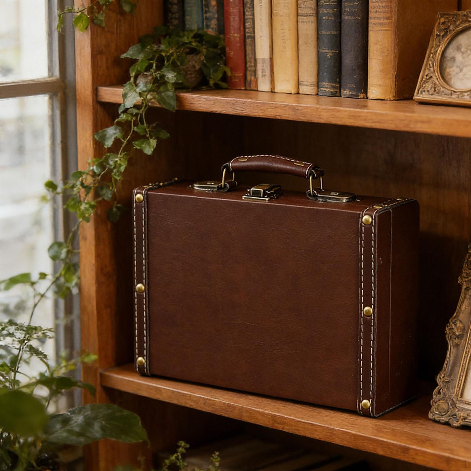 Антикварный чемодан, декоративная коробка, чемодан для хранения, для дня рождения, свадьбы Small