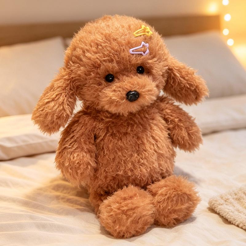 Soft Fluffy Poodle Puppy Plush Toy Curly Hair Teddy Dog Stuffed Doll Cute Animal Pillow Kids Gift Home Decor