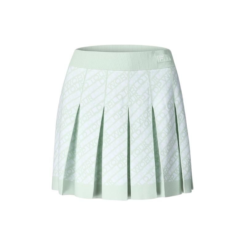 

FILA Golf Series SS24 All-Over Print Golf Sport Woven Pleated Casual Skirt Women skirts Light-Green A11W415301F-LG XS
