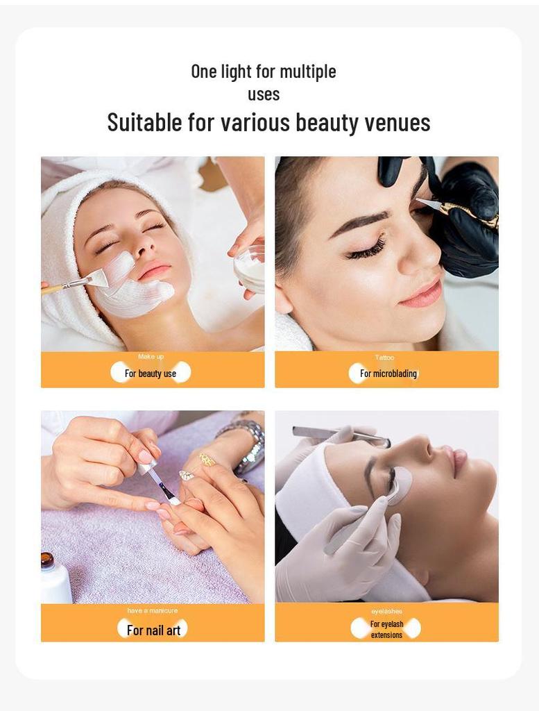 19" Desktop Model with Shark Light Cantilever: Eye-Protective Shadowless Light for Nail Art, Eyebrow Tattoo, and Eyelash Extension.