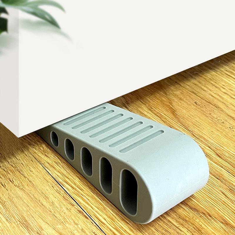 Rubber Door Stopper Reusable Shock Absorbent Block Wedge Doorstops Door Handle Stopper Home Office Door Anti-Collision Stopper