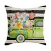 Spring Series Cushion Cover Letter Plant Linen Print Cushion Cover Sofa Office Cushion Cover