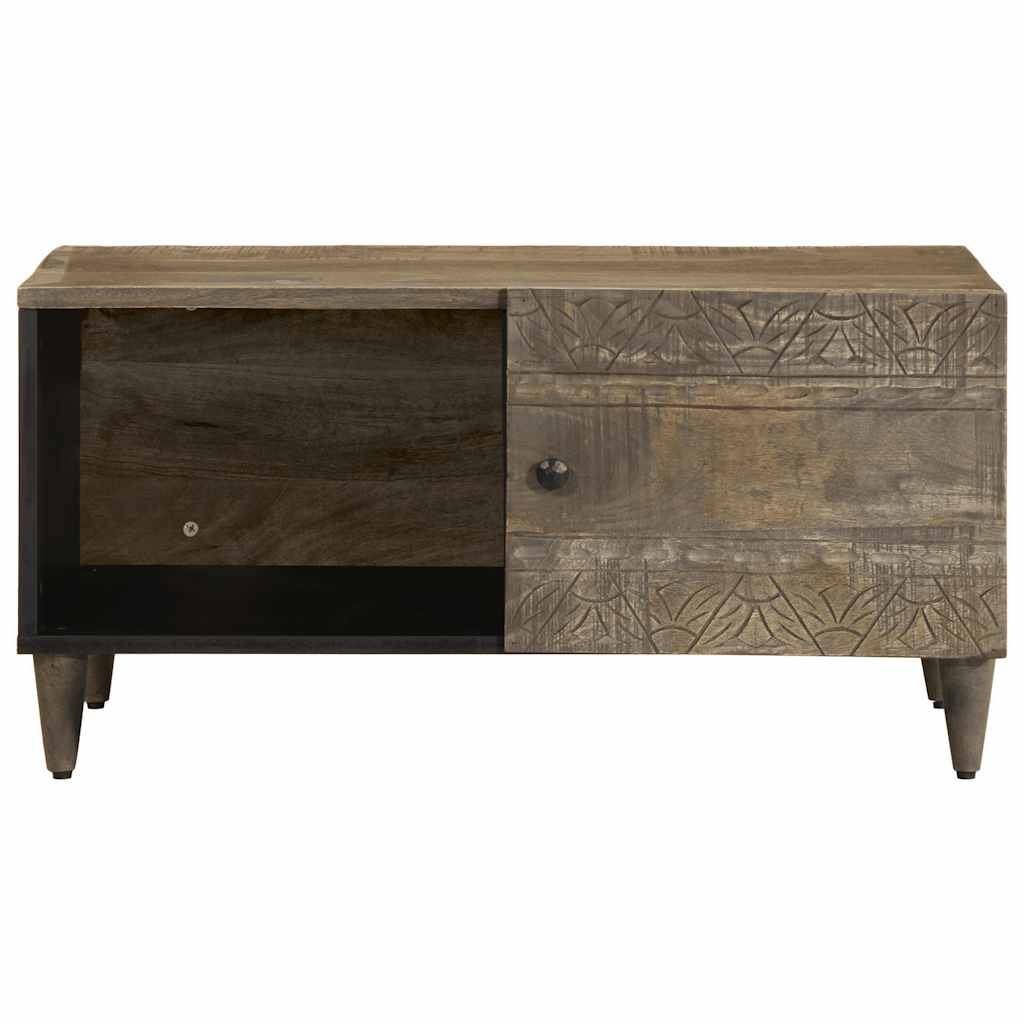 Coffee Table Light Grey 80 x 50 x 40 cm Solid Mango Wood