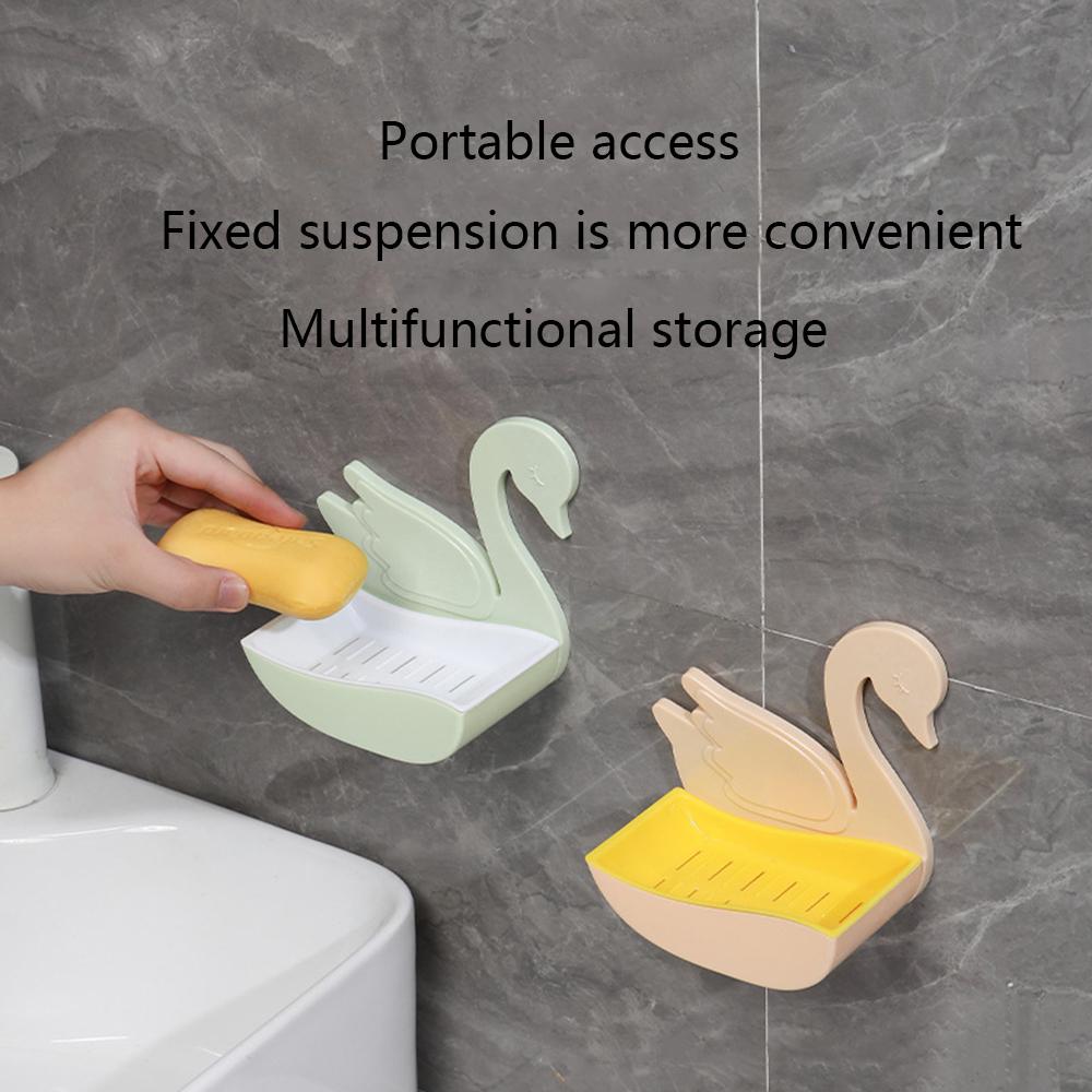 Rack No Drilling Wall Mounted Soap Holder Soap Sponge Dish Bathroom Accessories Soap Dishes Self Adhesive