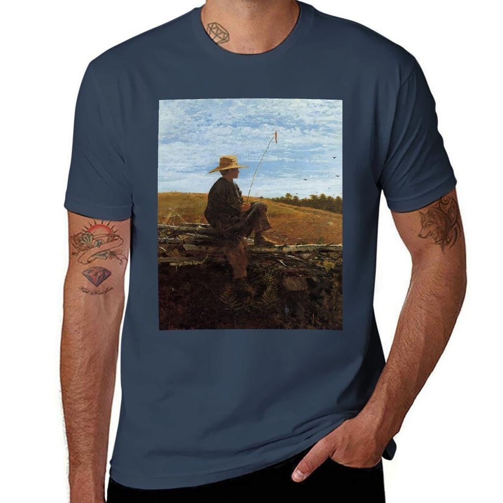 Winslow Homer Huckleberry Finn Tshirt Large Size Casual Short Sleeve Top