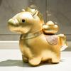 Kleine Plüsch Tierkreis Pferd Maskottchen Puppe Goldenes Stoffpferd Statue Segen Souvenir Geschenk für Chinesisches Neujahr Frühlingsfest Zuhause Büro Geschäft