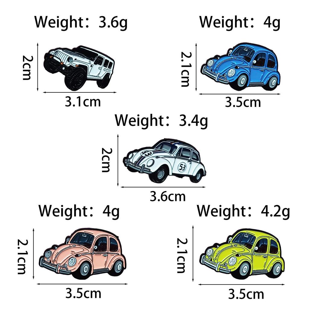 Retro Cartoon Beetle Car Brooch: Gold Drip Oil Badge for Bags & Clothing Accessories
