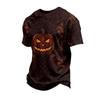 Men's Short Sleeve Casual T-Shirt with Halloween Print for Holiday Parties