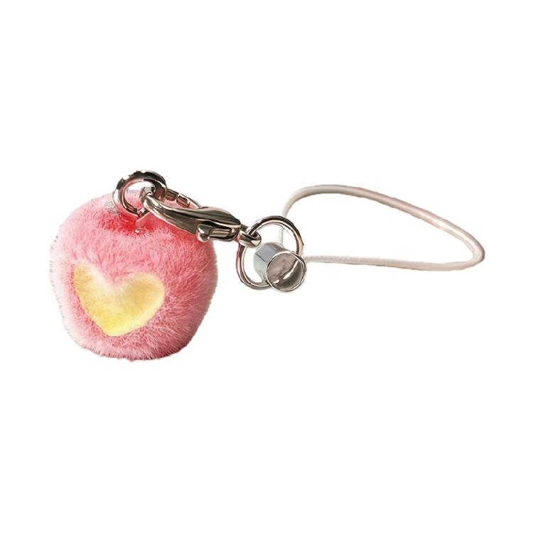 

Trendy Plush 3D Apples Heart Keychain Charm Backpack Decoration Accessories for Bag Gift for Friend and Family