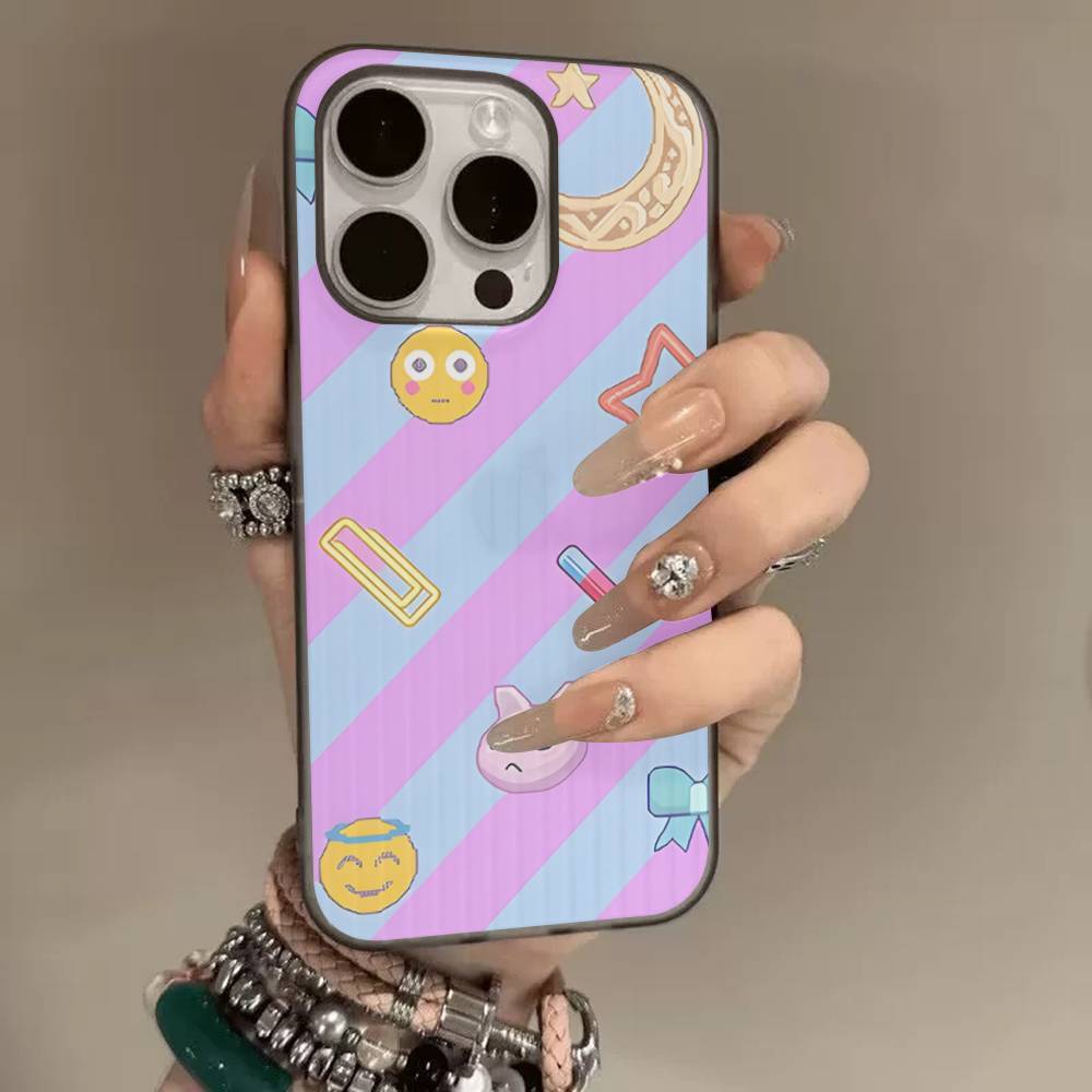 

Чохол з гофрованим візерунком N-Needy Girl Overdose Game для IPhone 16E SE4 12 17 16 15 14 13 11 Pro Max Смугастий чохол iPhone 16pro max