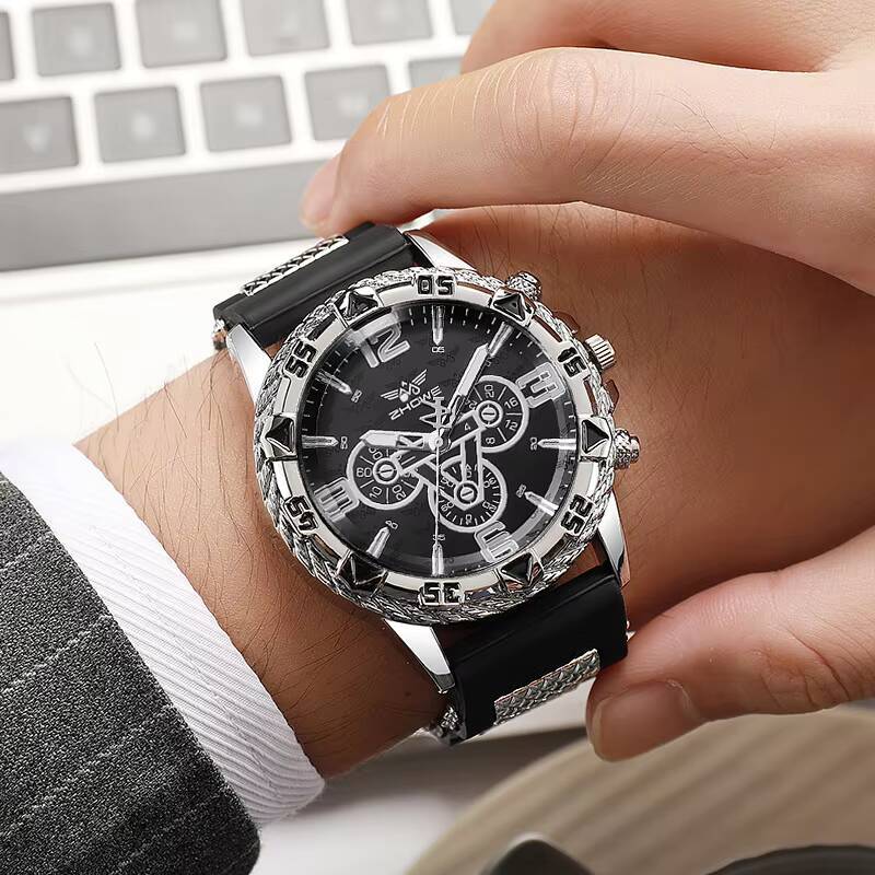 Fashion Large Dial Men's Watch Casual Silicone Band Men Sports Quartz Watches Reloj Hombre
