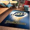 Custom Name Jazz Basketball Team Rug Office Rug Chair Mat Non Slip Carpet Rugs for Bedrooms Dining Room Living Room Home Decor Gifts
