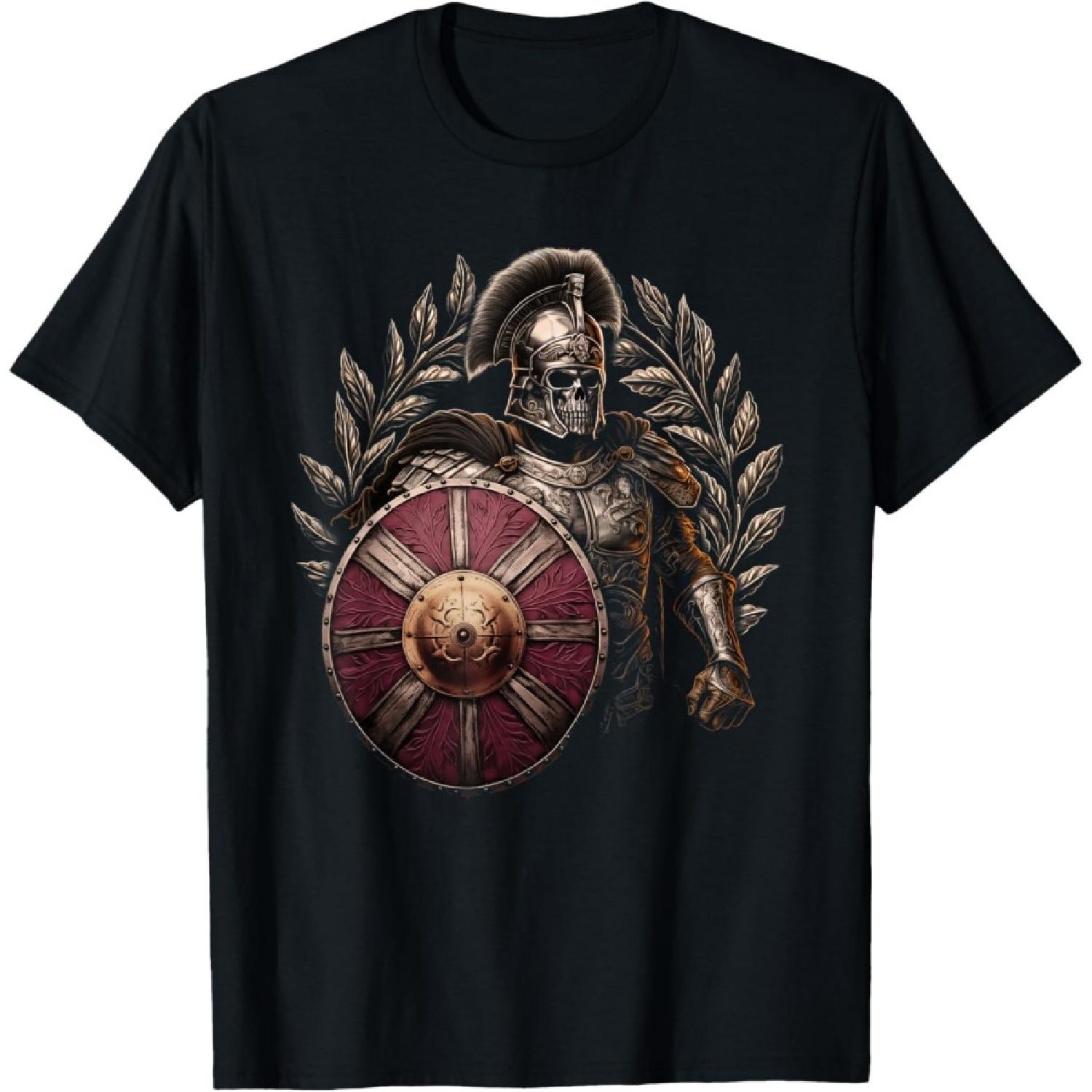 Skeleton Roman Soldier Roman Legionaire Swordsman Roman Art T-Shirt S
