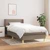 3130085 vidaXL Bed with Box Spring and Mattress Taupe 90x200 Cm Fabric