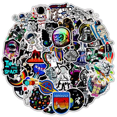 50PCS Spaceman Stickers Waterproof Vinyl Astronaut Decals Sticker for Water Bottle Laptop Luggage Skateboard Phone
