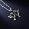 Stainless Steel Viking Axe Pendant Chain Necklace for Men Jewelry Accessory Gift Box