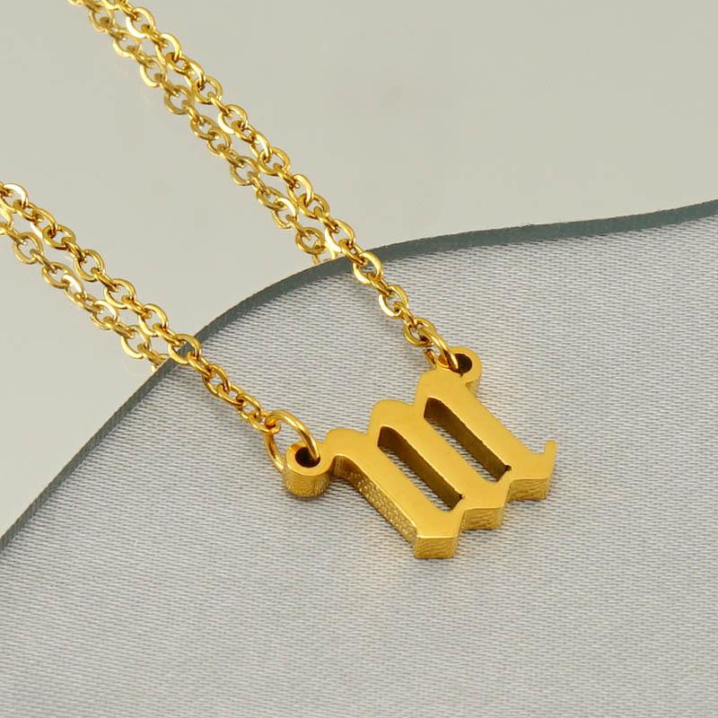 

Новое модное простое цифровое ожерелье из нержавеющей стали 111-999 арабская цифровая титановая стальная ключичная цепочка для мужчин и женщин single pendant