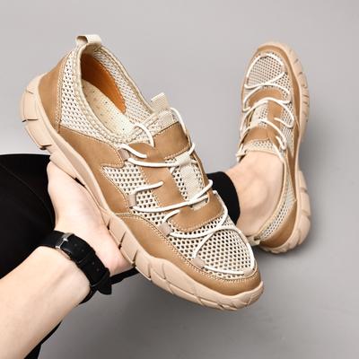 Men's Flying Woven Mesh Fashionable Casual Leather Shoes New Sandals Man Fashion Summer Outdoor Breathable Beach Sandals 37-47