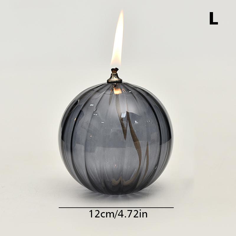 

1шт креативный светильник подставка для свечей бездымная ручная работа художественная стеклянная декоративная масляная горелка полосатая круглая стеклянная масляная лампа M/L