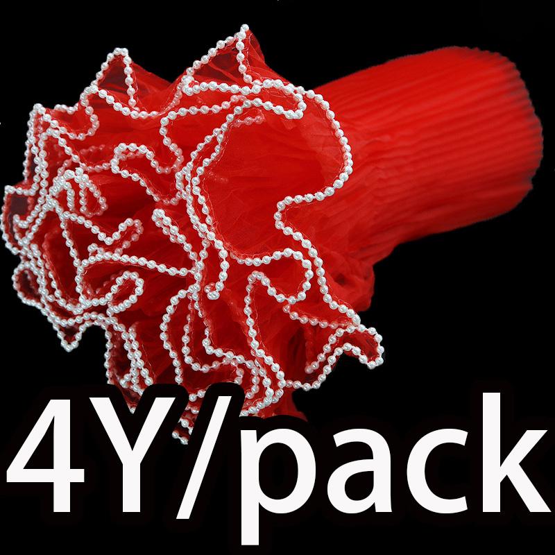 (4 Yards/bag) 28cm Wave Yarn Pearl Edge Yarn Valentine's Day Gift Flower Packaging Material Wedding Decoration Lace Handmade DIY