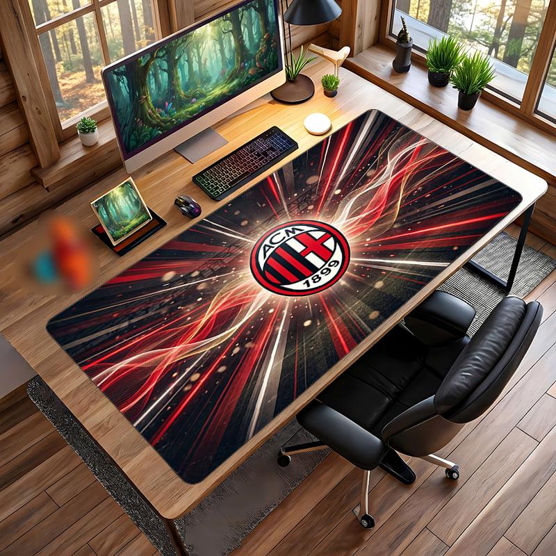 AC Mailand Bedrucktes Großes Mauspads, Rutschfeste Weiche Gummi Gaming Schreibtischmatte für Büro Laptop Computer Dekor