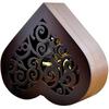 FnLy Antique Engraved Wooden Wind-Up Musical Box,Love Story Musical Box,with Gold-Plating Movement in,Heart-Shaped