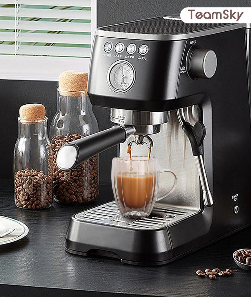 TeamSky Double-Walled Glasses, High Borosilicate Cups, Double-Layered Glass, Heat-Resistant, Insulates Hot and Cold Drinks, Transparent, Insulated,