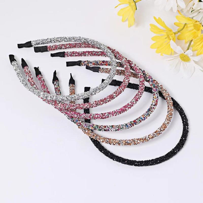 Modna Korea Kryształ Miękka Opaska na Głowę dla Kobiet Rhinestone Opaska na Włosy Koraliki Bezel Dziewczęce Akcesoria Do Włosów Proste Nakrycie Głowy