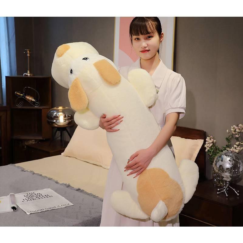 Dog Throw Long Pillow Stuffed Toy Bed Doll With Bedcloth Children Gift Birthday