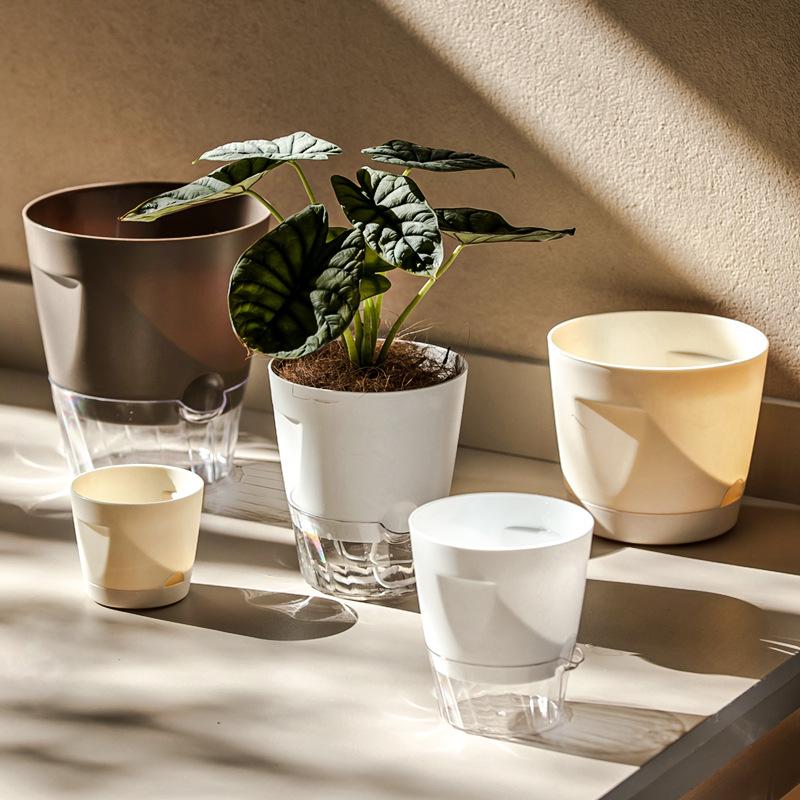 Vasi Auto-Annaffianti per Piante da Interno Moderni in Plastica per Orchidee Succulente Erbe Fiori Decorazione Casa Ufficio