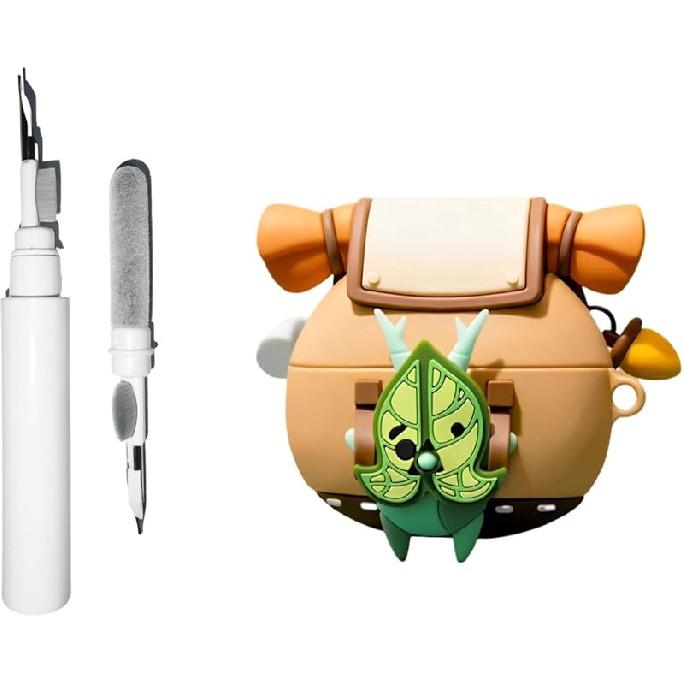 Silicone Korok Case Compatible with Beats Studio Buds/Beats Studio Buds+ with Keychain, Cute Anime Yahaha Shockproof Protective Cover with Cleaning Korok