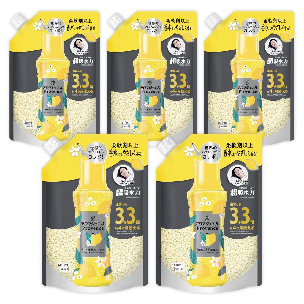 Lenor Happiness Aroma Jewel Scented Beads Citrus Verbena Refill x 5 Bags & 1,410mL [Large Capacity] [Case Product]