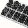 350pcs Black Nylon Flat Ring Sealing Gasket Type Kit, Loosening and Preventing Plastic Gasket, Suitable for Repairing Faucets and Water Hose Furniture