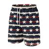 Men's Casual Drawstring Waist Shorts with Star and Wave Print Lightweight Summer Beach Shorts for Everyday Wear