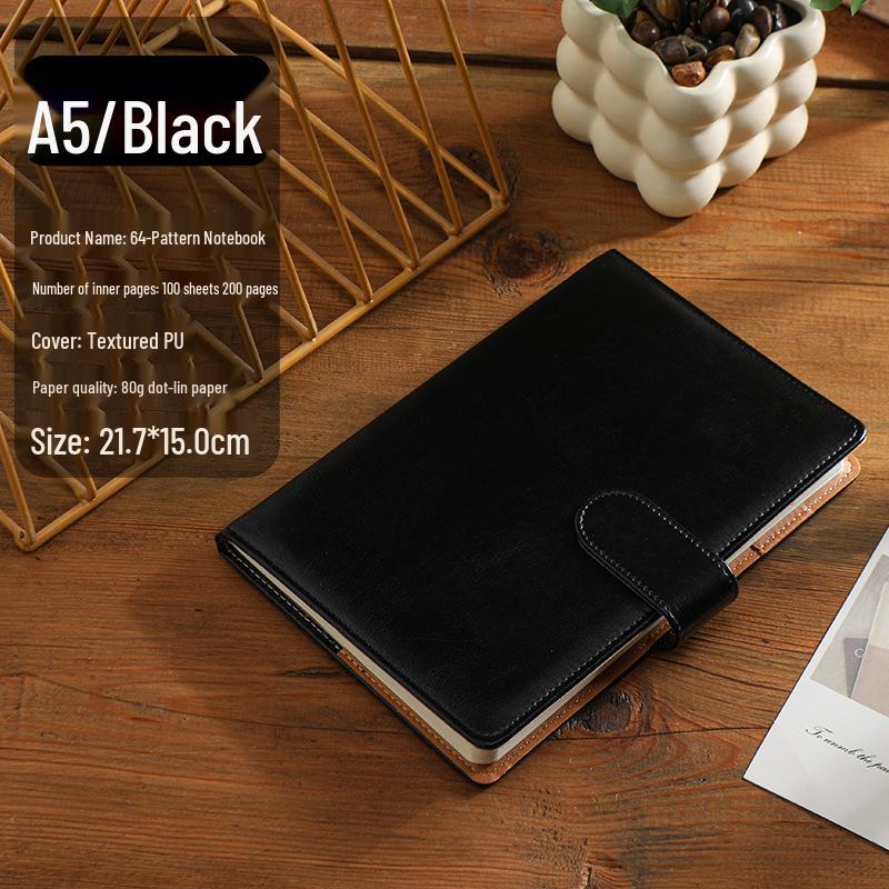 Premium Leather Business Notebook - Customizable Logo, Thickened Cover, Loose-leaf Design, Ideal for Meetings or Creative Journaling