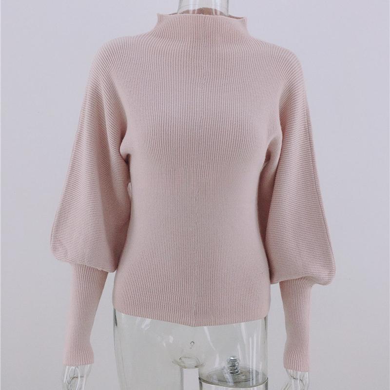 IHUASU Women's Autumn and Winter Solid Colour Knit Sweater Temperament Commuter O Collar Loose Big Size Pullover Jumper
