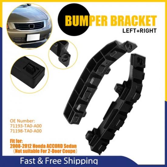Left Front 2X Right Bumper Bracket Support for Set 2008-2012 Accord Honda Sedan