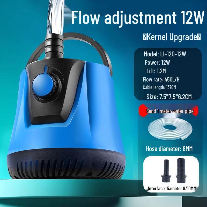 Pompă submersibilă de acvariu cu zgomot redus, cu aspirație inferioară și filtru