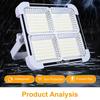 USB Type-C Rechargeable 336/288/264LEDs Solar Floodlight Outdoor Portable LED Multifunctional Spotlight IP66 Waterproof Emergency Light Solar