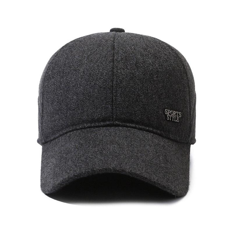 Men'S Thermal Ear Protection Cap Middle-Aged And Elderly Cotton Hat Dad Hat Cold-Proof Cap Outdoor Piled Thick Baseball Cap