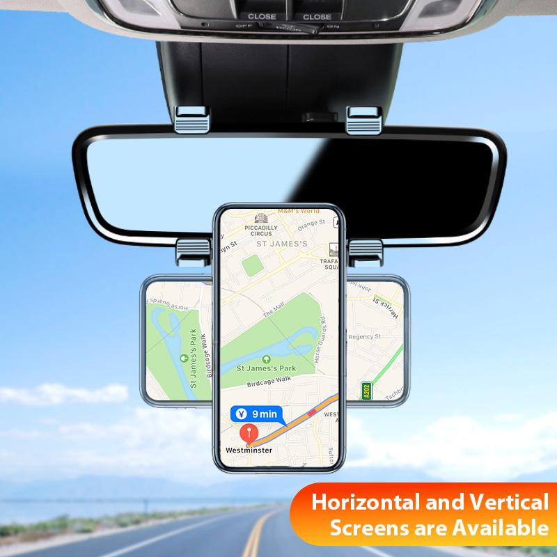 Car Phone Mount Universal Magnetic Holder Adjustable Anti Vibration Rearview Mirror Stand for Navigation Interior Accessories