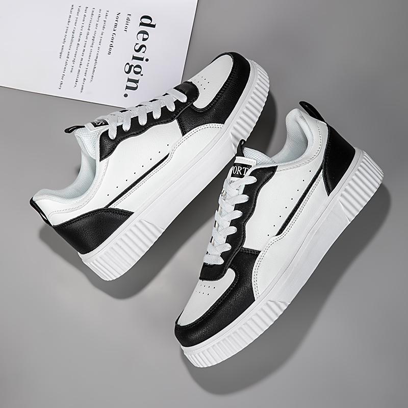 ELUVA Mens Sneakers Autumn White Shoes Lightweight Thick Sole Non Slip Skatebaord Shoes Unisex Casual Sports Shoes for Man