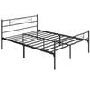 5ft King Bed Frame with Headboard and Footboard, Metal Platform Bed Frame with 32 Cm Underbed Storage, Black