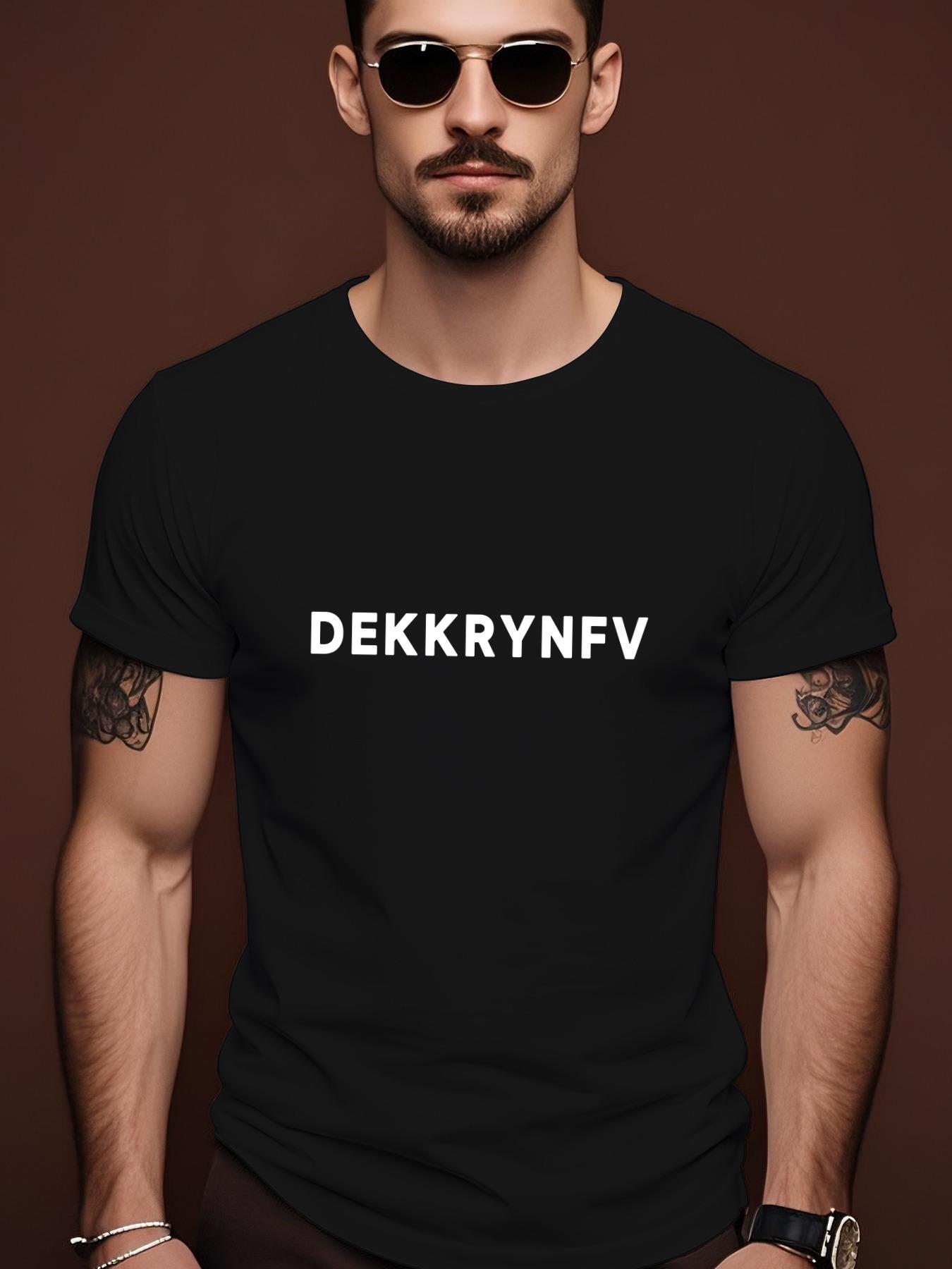 DEKKRYNFV Trendy Streetwear Summer Casual Crew Neck Short... S