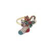 high-end Christmas Zinc Alloy Napkin Ring New Year Festive Candy Cane Bow Napkin Holder for Holiday Xmas Table Decoration