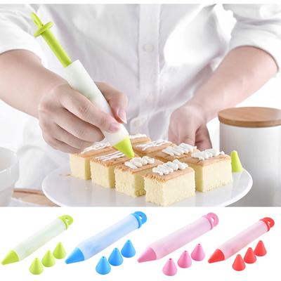 Caneta de escrita de silicone para alimentos Ferramentas de decoração de chocolate Molde para bolo de creme Biscoitos Bicos de cobertura de confeitaria Acessórios de cozinha