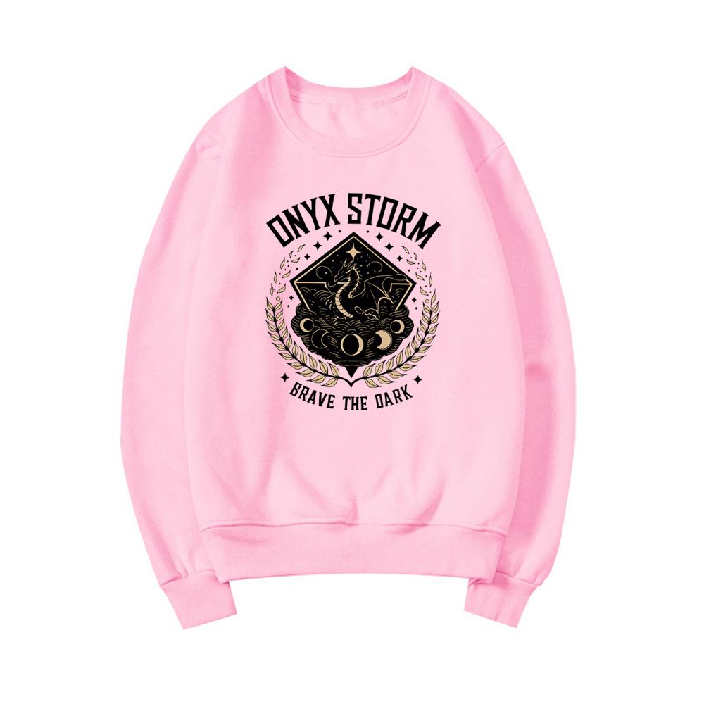 Onyx Storm Brave The Dark Sweatshirt Dragon Lover Sweater Unisex Crewneck Sweatshirts Casual Fourth Wing Hoodie Bookish Clothes