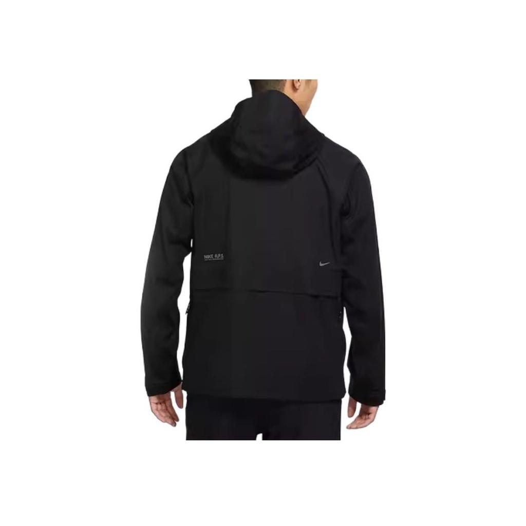 Nike Solid Color Stand Collar Hooded Jacket Men Jackets Black DQ6641-010
