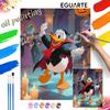 Handmade Diy Oil Painting Digital Painting Kit Donald Duck Masquerade Ball Home Living Room Entrance Decoration Hanging Painting